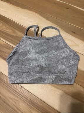 NOBULL Grey Camouflage High Neck Sports Bra